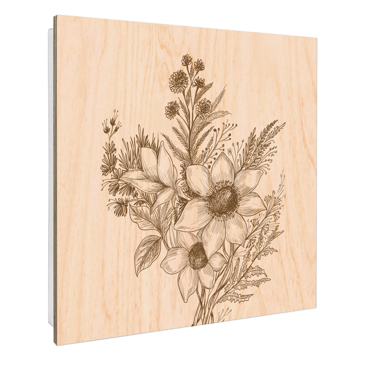 Banjado Großer Schlüsselbox Holz 30x30cm Weiß Scharnier Rechts 50 Haken Sch günstig online kaufen