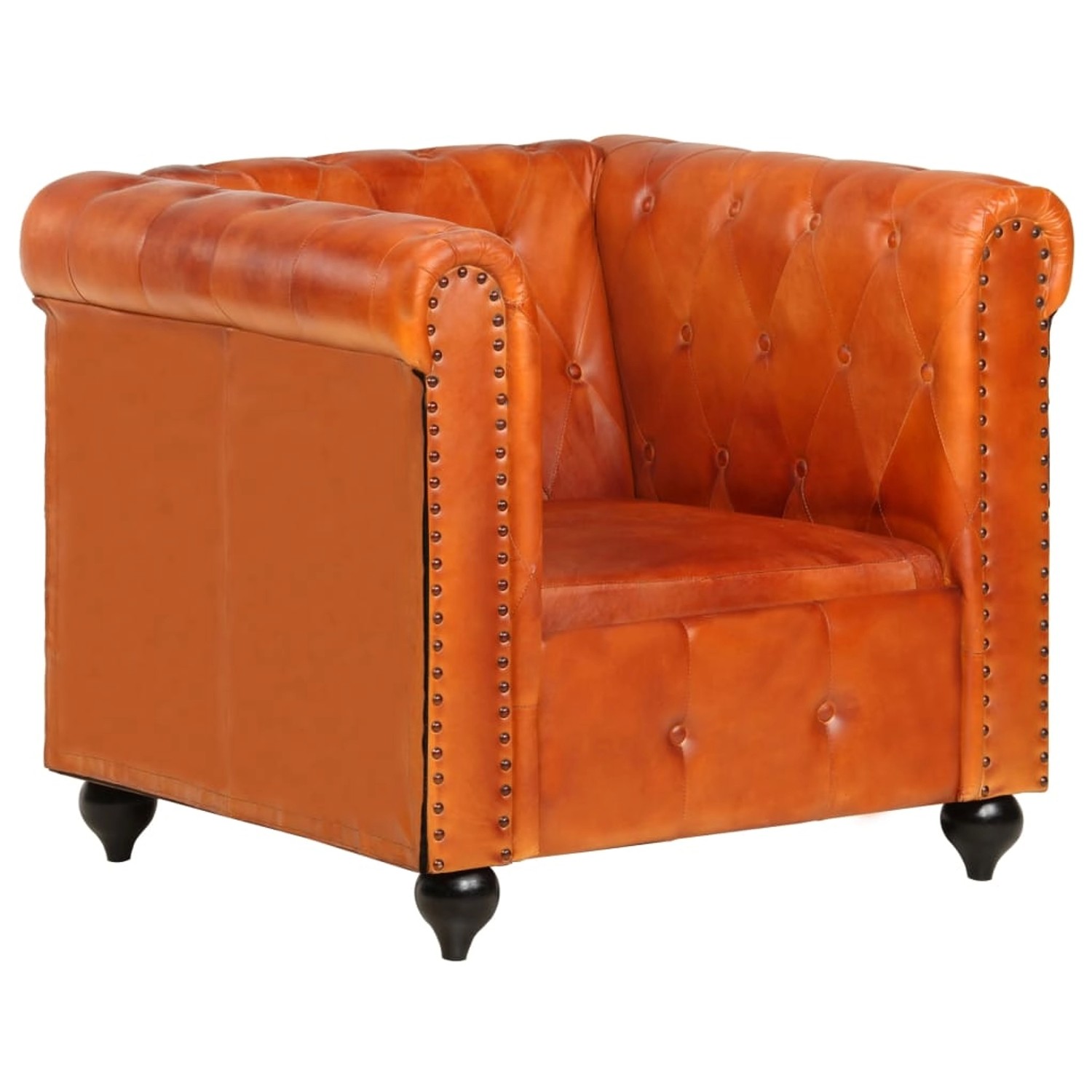 vidaXL Chesterfield-Sessel Hellbraun Echtleder günstig online kaufen