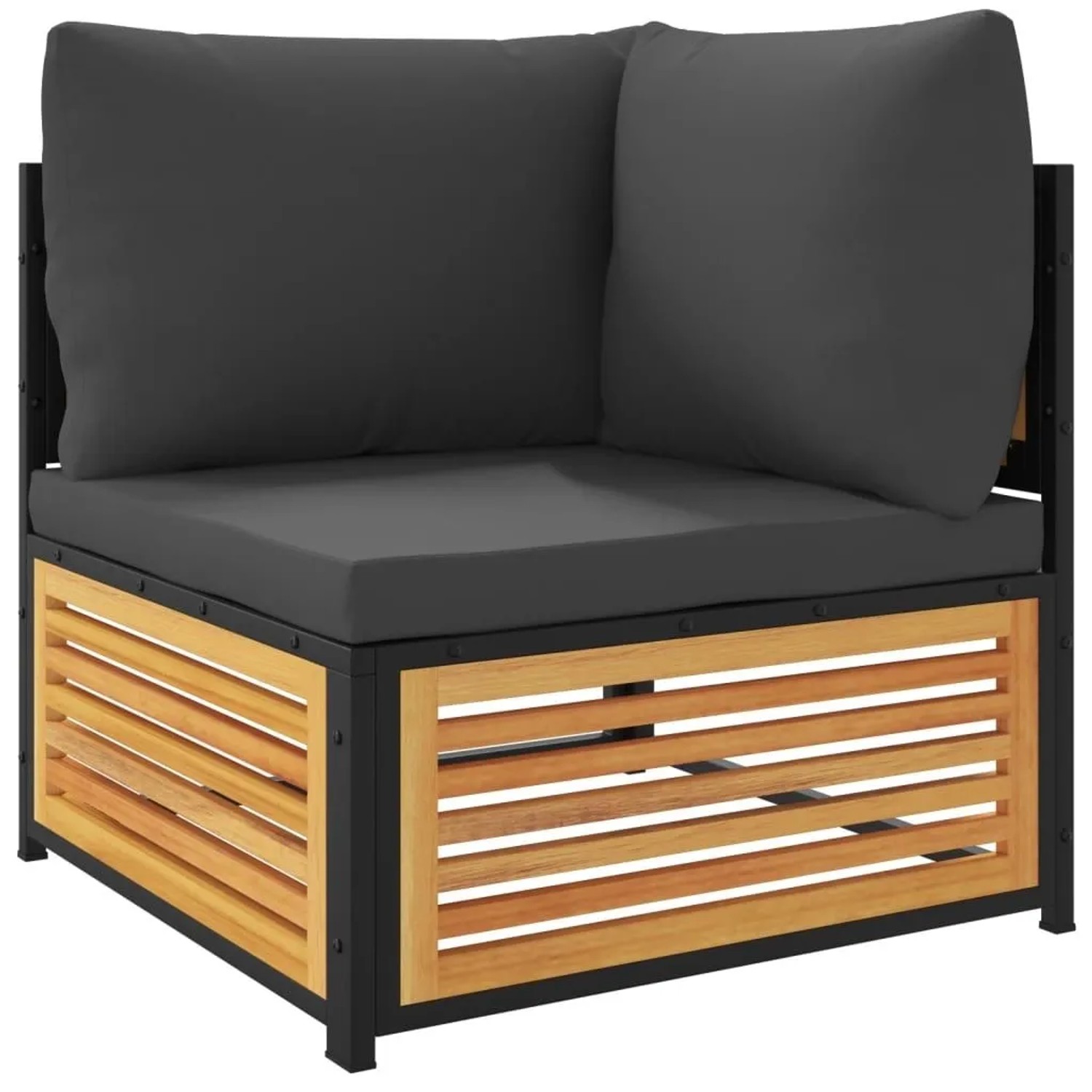 vidaXL Garten-Ecksofa mit Kissen Massivholz Akazie 367638