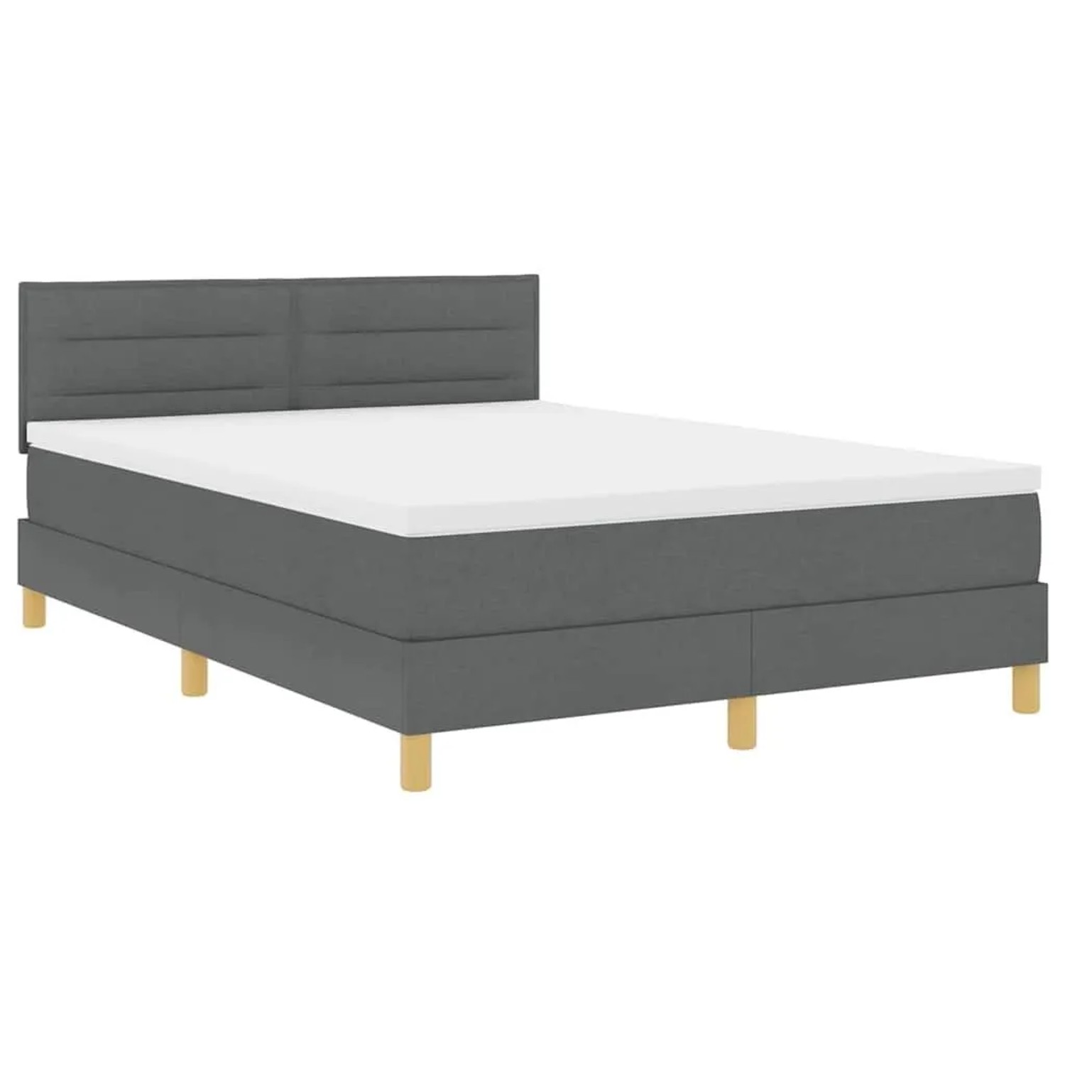 vidaXL LED Boxspringbett mit Matratze Dunkelgrau 140 x 190 cm Stoff 3342360 günstig online kaufen