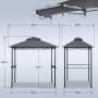 Grauer Sekey Grillpavillon 356x150 cm mit Markise, Ablagen und robustem Stahlgestell. Ideal als Sonnenschutz.