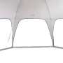 Innenansicht des grauen vidaXL Partyzeltes mit gewölbten Öffnungen und Dach. Vielseitiger Pavillon.