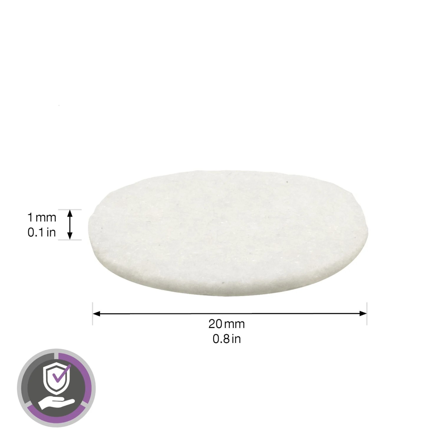 Wagner Softfilz-Pads, 20 mm, weiß, 24er-Set. Möbelgleiter zum Schutz empfindlicher Oberflächen.