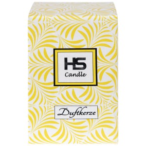 HS Candle Duftkerze Weihnachten Creme Bonbon im floralen Karton, Brenndauer 70h.