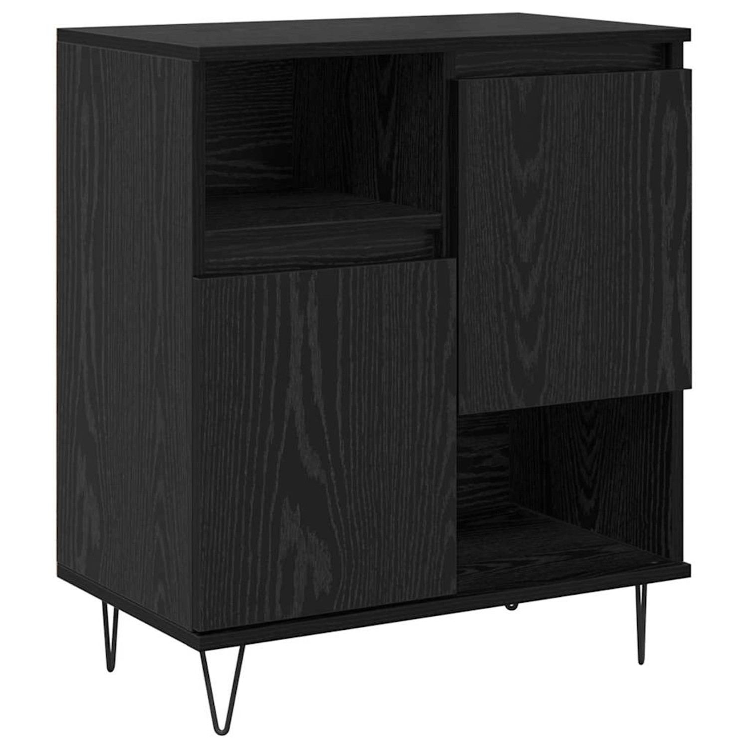 vidaXL Sideboard Schwarz Eichen-Optik 60 x 35 x 70 cm Holzwerkstoff 879491 günstig online kaufen