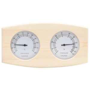 vidaXL 2-in-1 Sauna-Hygrothermograph und Sanduhr Set Massivholz Kiefer 51686