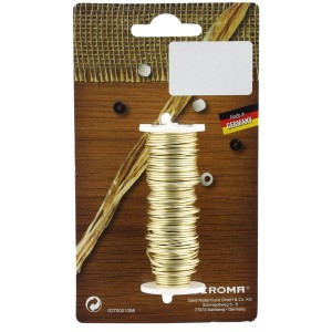 Goldener Aluminiumdraht (1 mm, 35 g) auf Spule für Weihnachtsdeko und Bastelarbeiten.