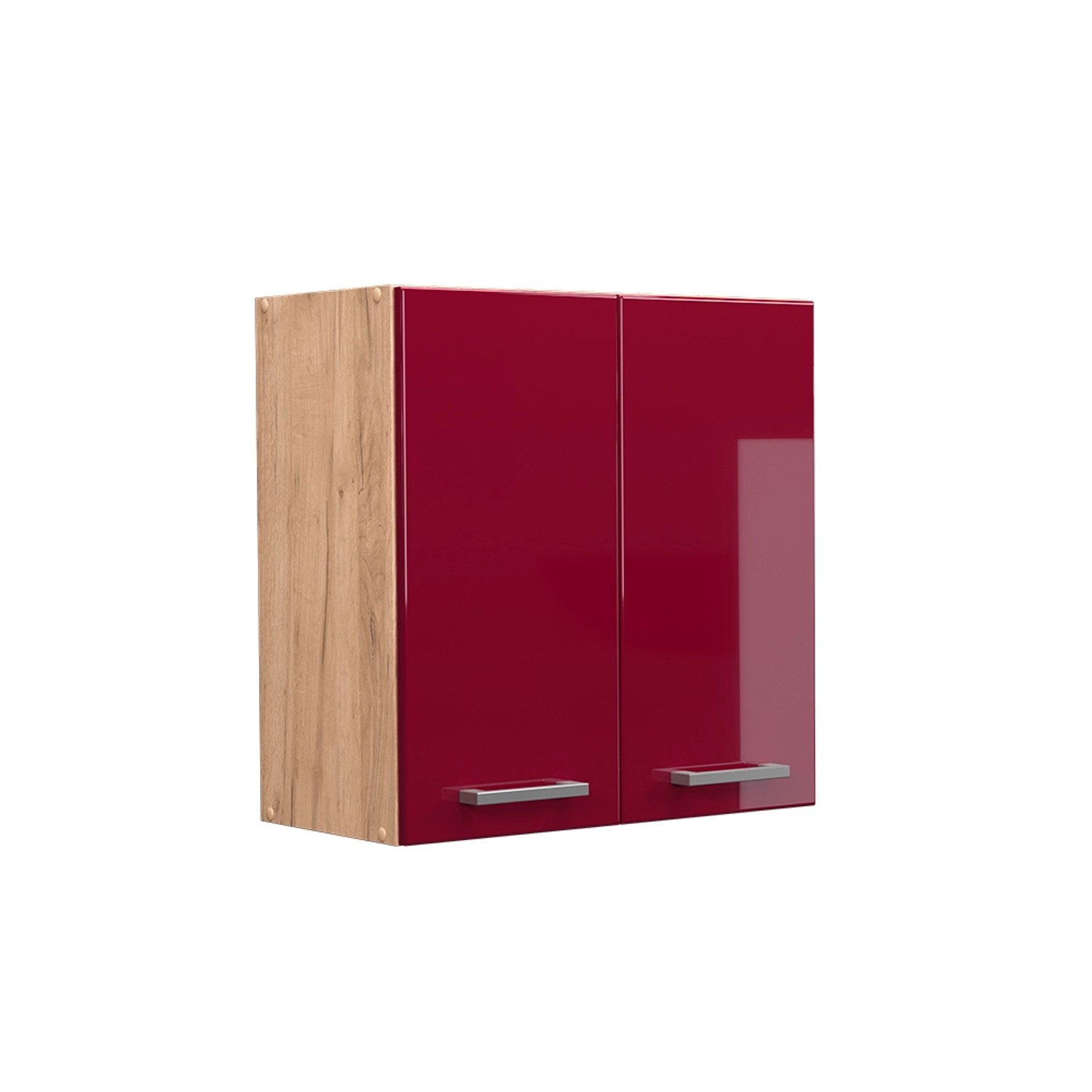 Vicco Hängeschrank R-Line Hängender Küchenschrank Bordeaux Hochglanz/Goldkraft Eiche 60 cm