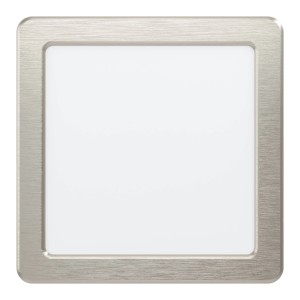Quadratischer LED-Einbauspot Fueva 5 in Nickel matt, 16,6x16,6 cm. Neutralweißes Licht.