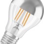 Osram E27 LED-Lampe in Glühlampenform, 6,5W, silberner Kopf. Energiesparend und langlebig.