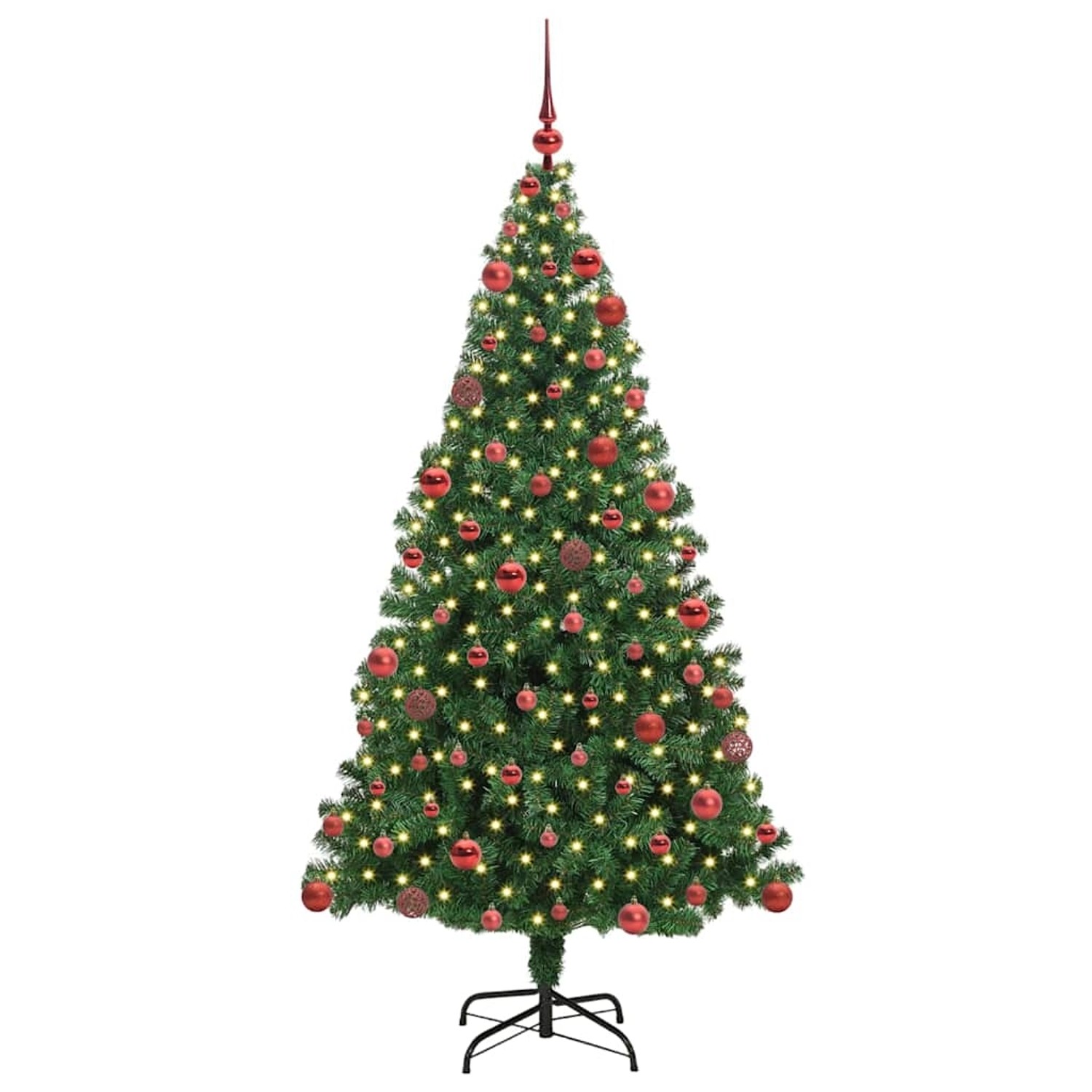 vidaXL Künstlicher Weihnachtsbaum mit 300 LEDs mit Ständer Grün 180 cm 3396913