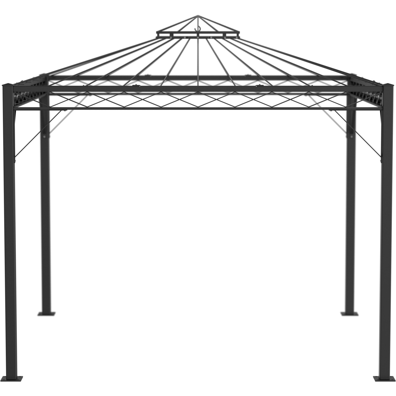 Eleo Pavillon Trento 269 cm x 308 cm x 308 cm Pulverbeschichtet Schwarz
