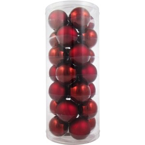 Vitbis Weihnachtskugeln, Ø 6cm, 28 Stück, Bordeaux Mix, Christbaumkugeln im Set.