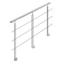 AICA 304 Edelstahl Treppengeländer Set Seitenmontage 200 cm Länge 3 Querstreben