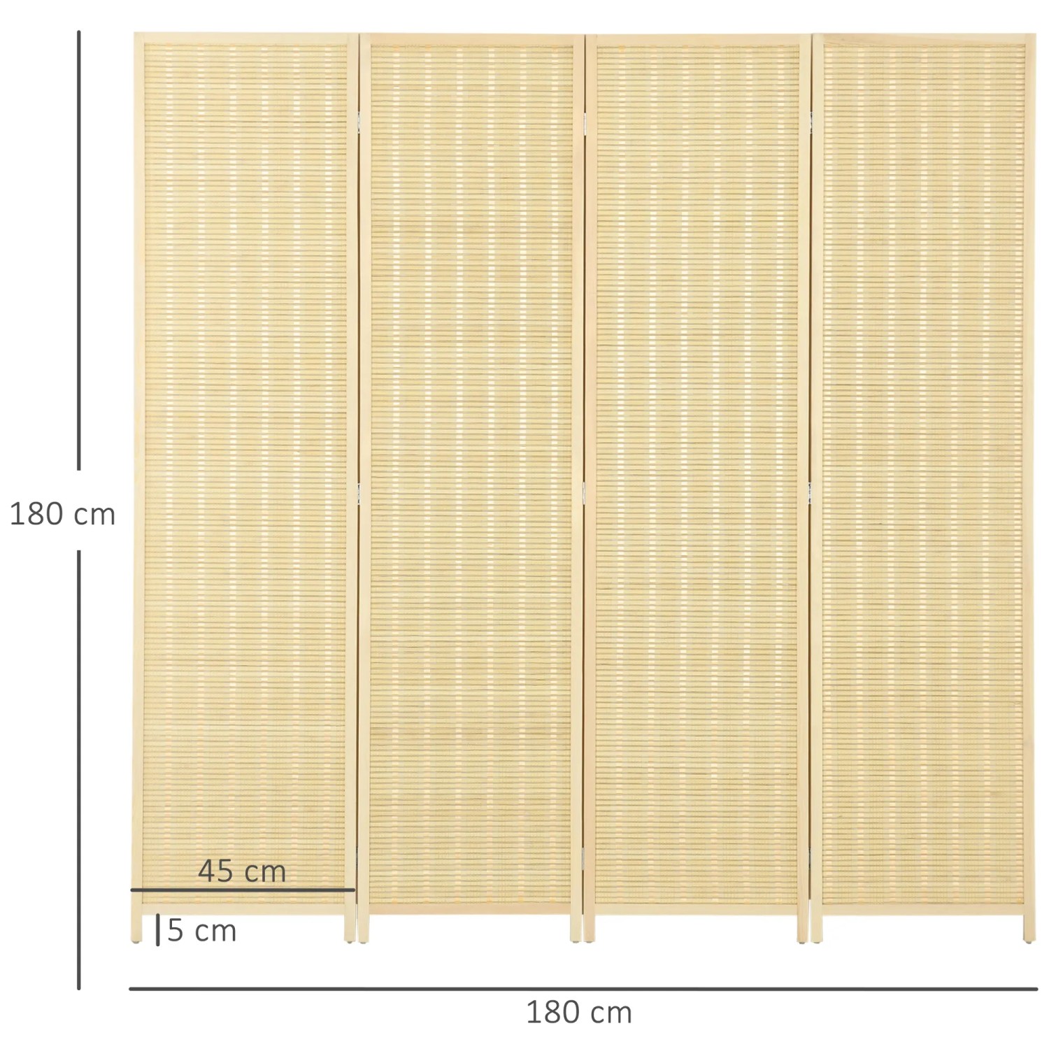HOMCOM Raumteiler Holz faltbar Bambus 180 cm hoch 180 x 1,7 x 180 cm kaufen  bei OBI