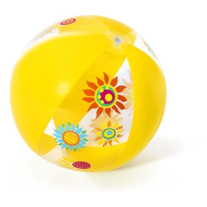 Gelber Bestway Wasserball (Ø 34 cm) mit Blumenmuster für Wasserspaß.