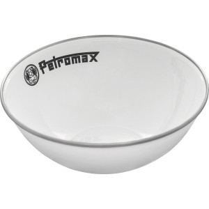 2er-Set Petromax Emaille Schalen, 1 l, weiß. Ideal für Grillutensilien und Outdoor-Küche.
