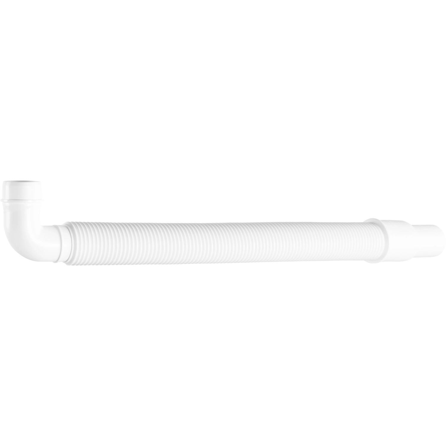 Flexibles, weißes Verlängerungsrohr für Siphon, Ø 40-50 mm, Länge 47,8 mm.