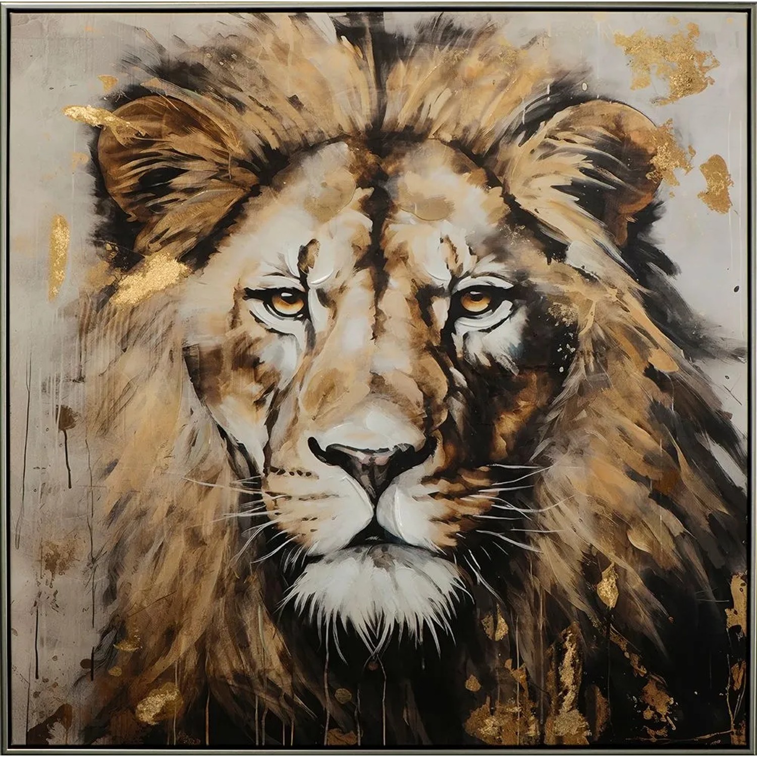 Art Universe Leinwandbild Powerful Lion King 82 x 82 cm