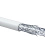 Schwaiger SAT-Koaxialkabel, 10 m, weiß, 115 dB, mit geöffneter Ummantelung.