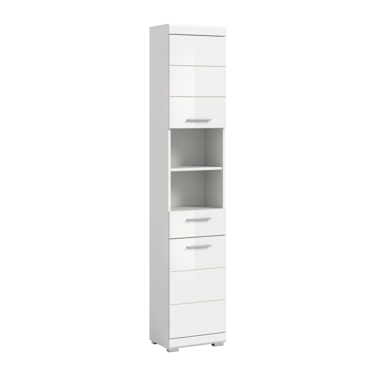 Hochschrank 37 cm x 191 cm x 31 cm Front Weiß Hochglanz FSC®
