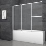 Aurlane Badewannenfaltwand Silver Comfort, 3-teilig, Chrom, auf Badewanne montiert.