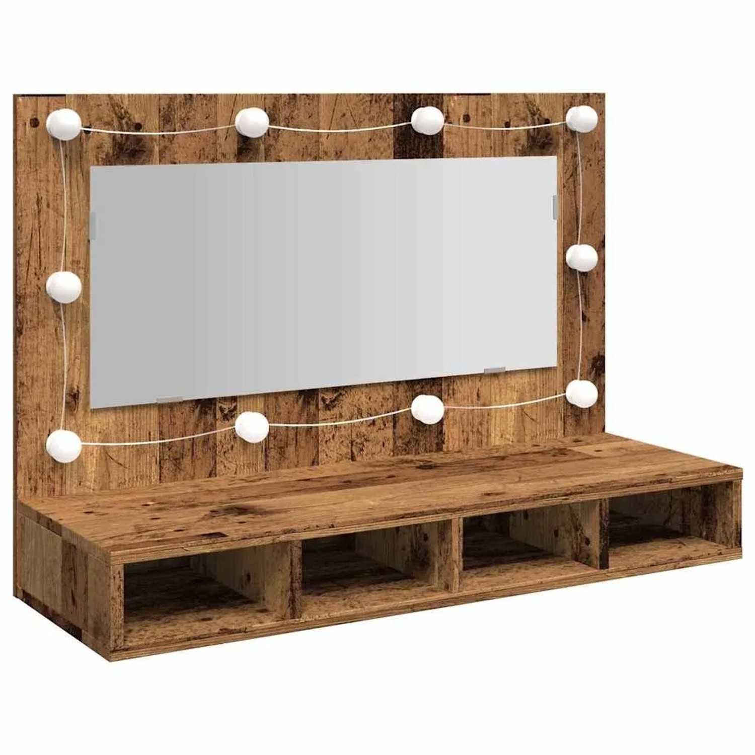 vidaXL Spiegelschrank mit LED Altholz 90x31,5x62 cm 857005 günstig online kaufen