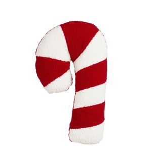 Rotes Zuckerstangen Kissen von Mica Decorations, festliche Weihnachtsdekoration.