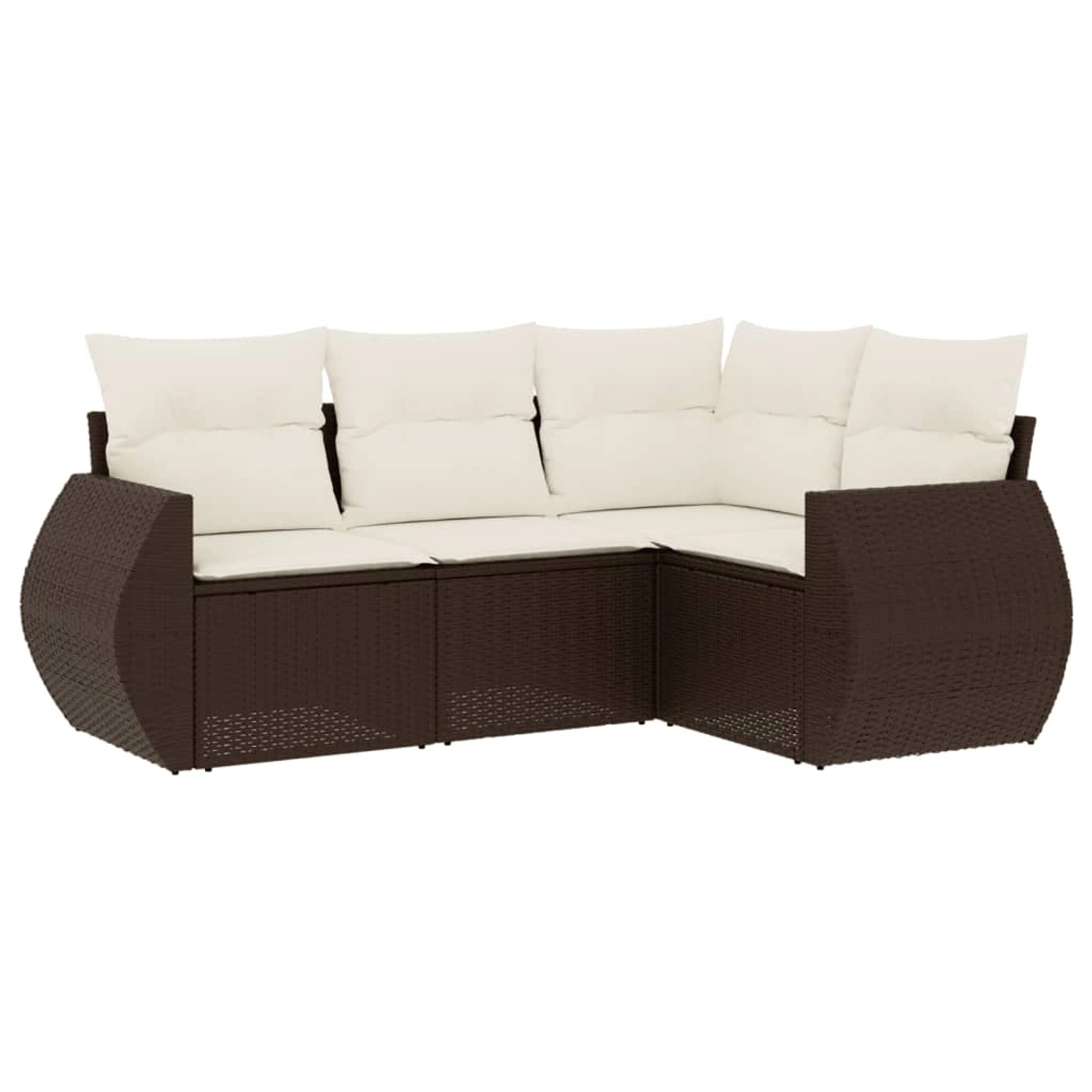 vidaXL 4-Tlg Garten-Sofagarnitur mit Kissen Braun Poly Rattan 3221312 günstig online kaufen