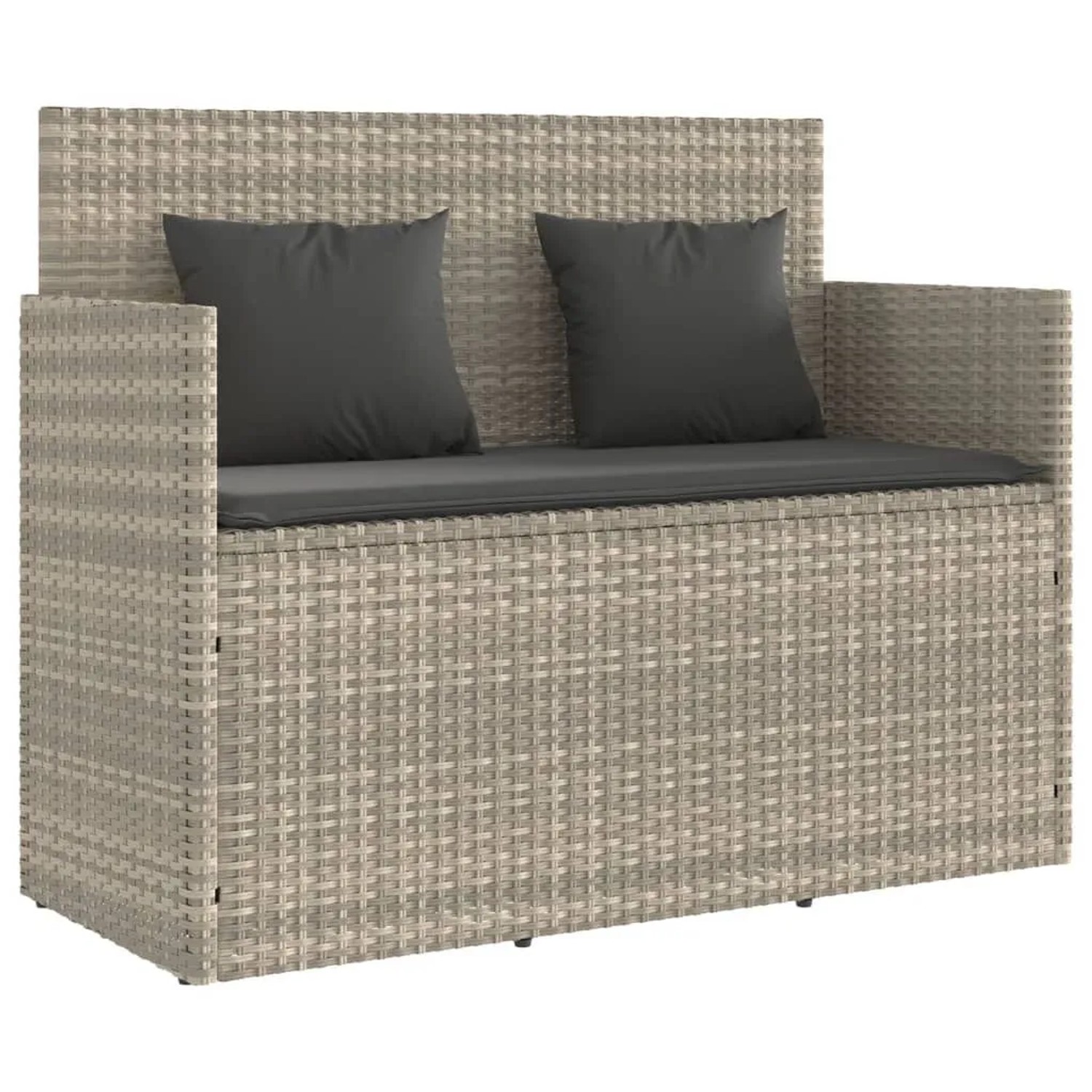 Furnicato Gartenbank Mit Kissen Hellgrau Poly Rattan