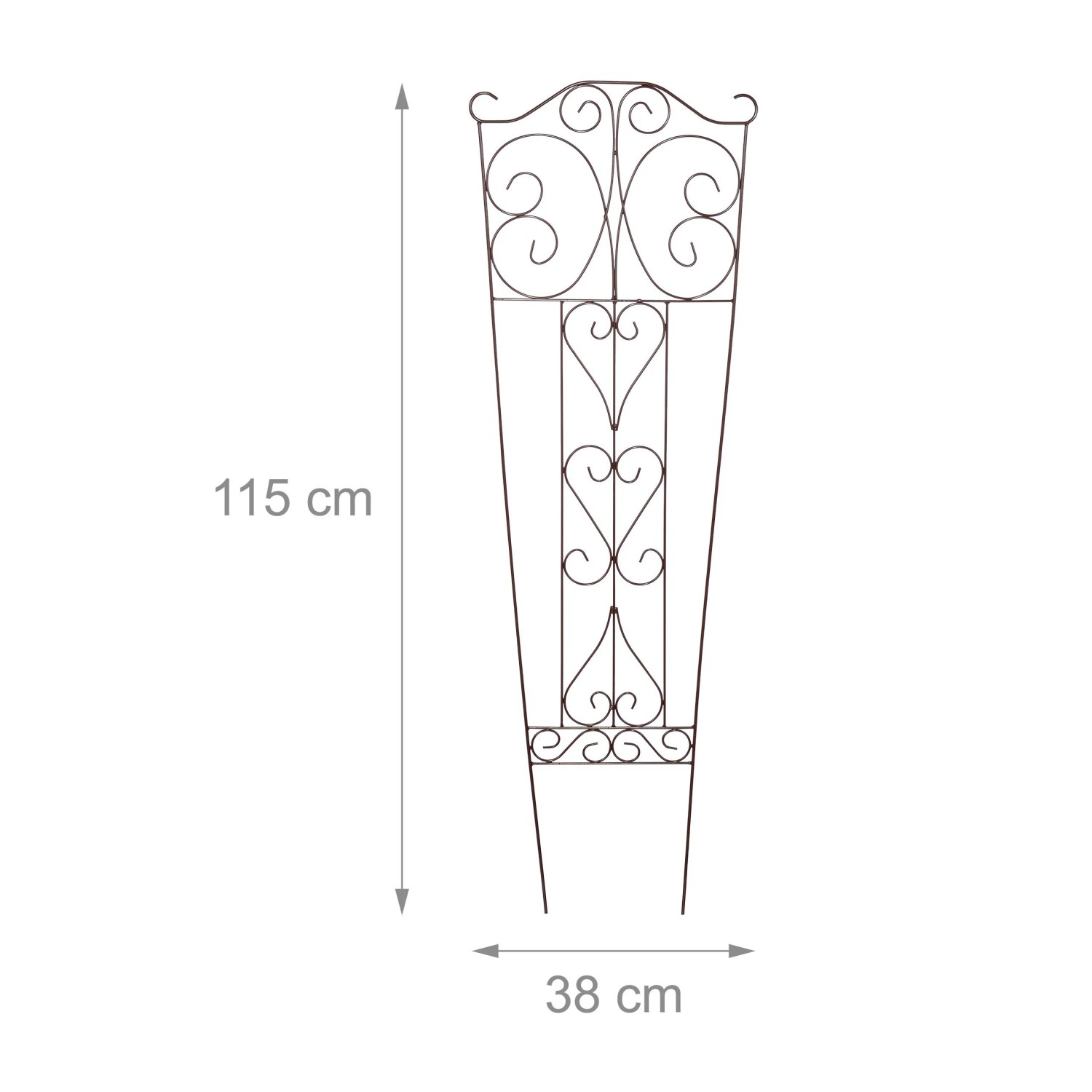Relaxdays Rankgitter Stahl Braun Wetterfest 2er Set 115 cm x 38 cm x 0,5 cm_4