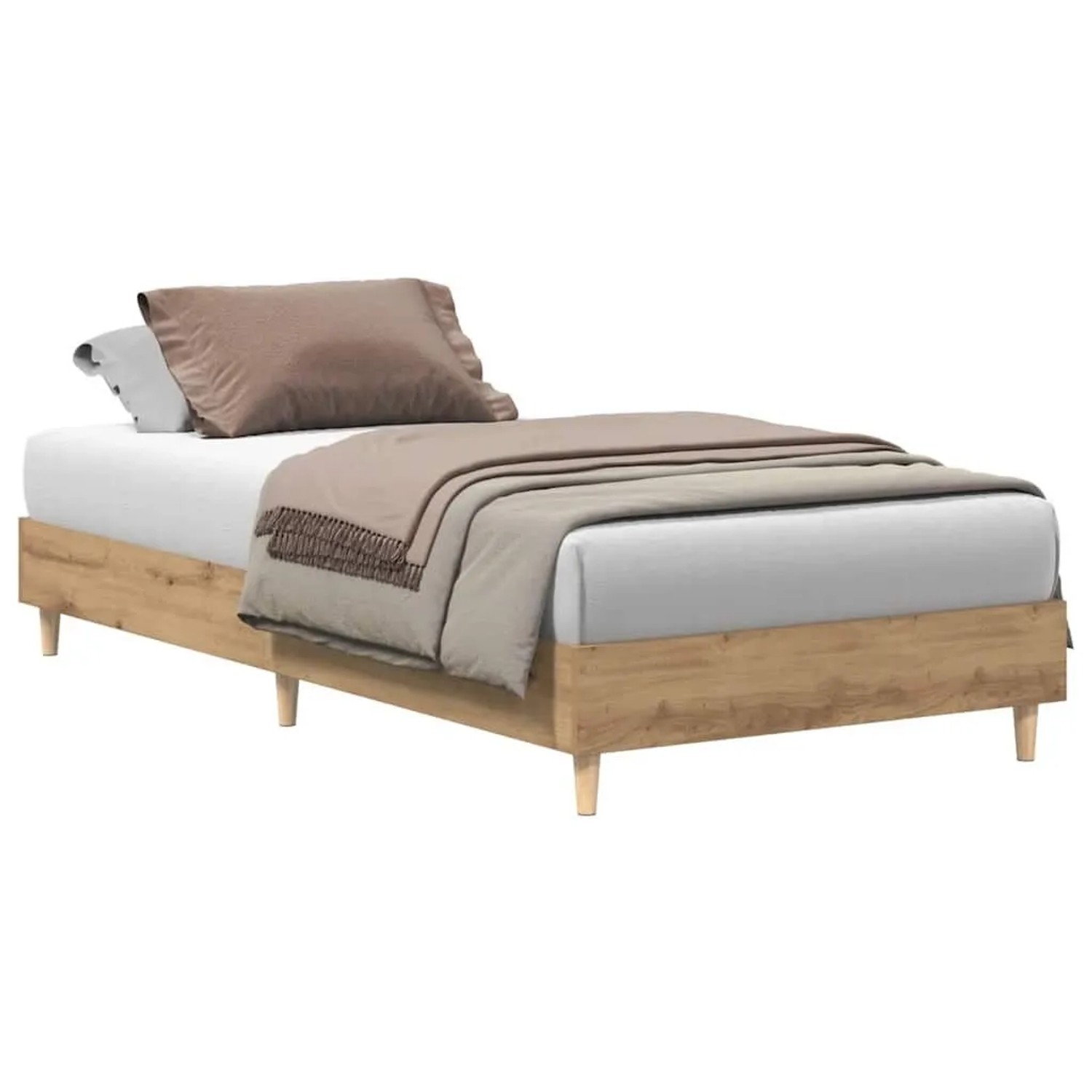 vidaXL Bettgestell Ohne Matratze Artisan-Eiche 75x190cm Holzwerkstoff 86110 günstig online kaufen