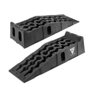 STAHLWERK Stufenkeile GT-15 ST, 2er Set, aus schwarzem Kunststoff für Wohnwagen und Reisemobile.