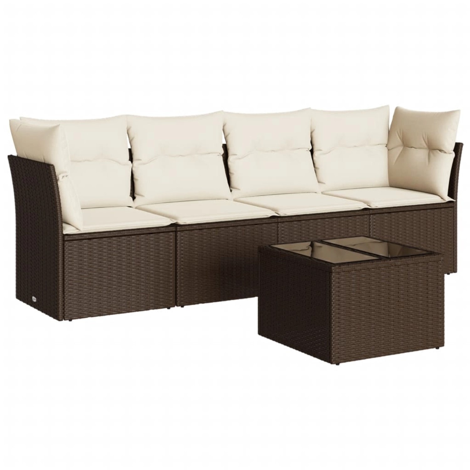 vidaXL 5-Tlg Garten-Sofagarnitur mit Kissen Braun Poly Rattan 3217243 günstig online kaufen
