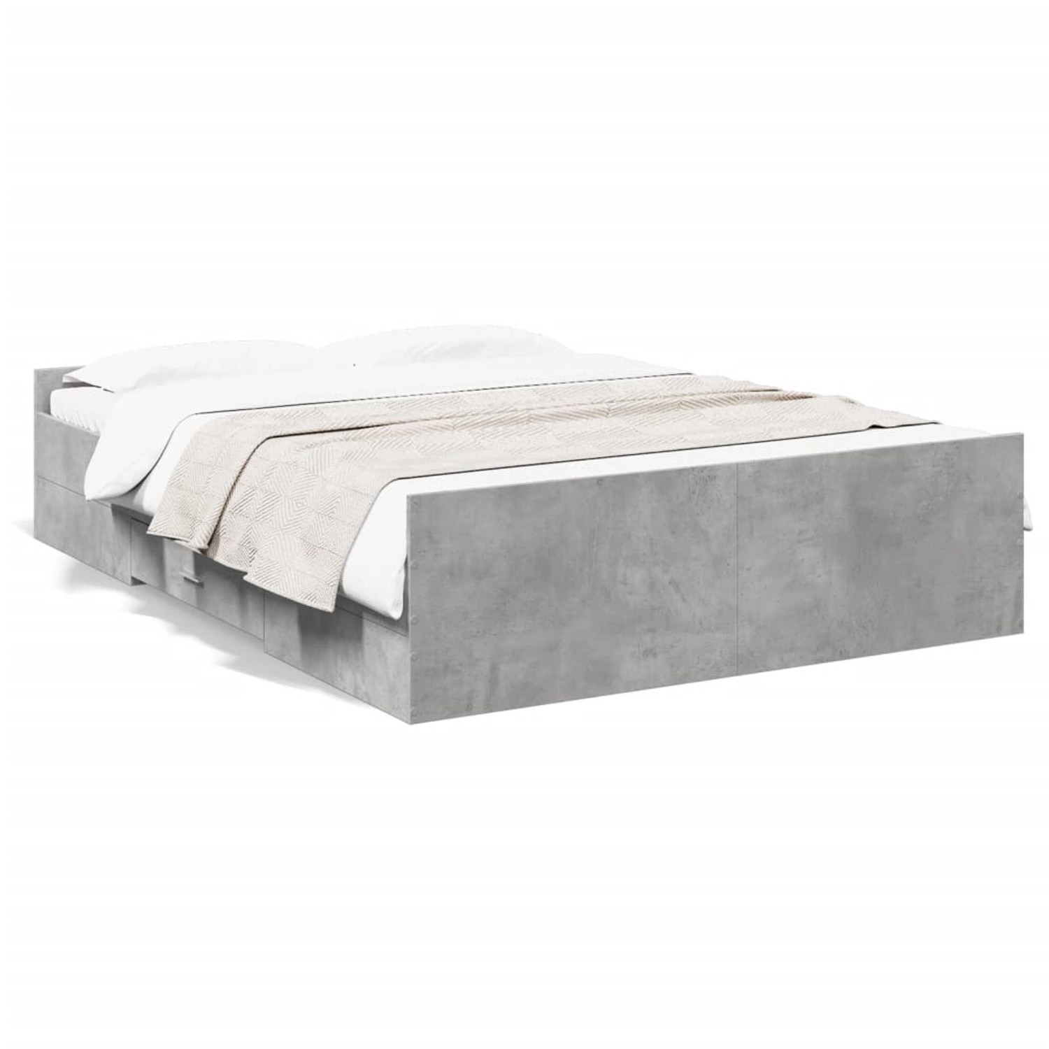 vidaXL Bettgestell mit Schubladen Betongrau 120x200 cm Holzwerkstoff 328030 günstig online kaufen