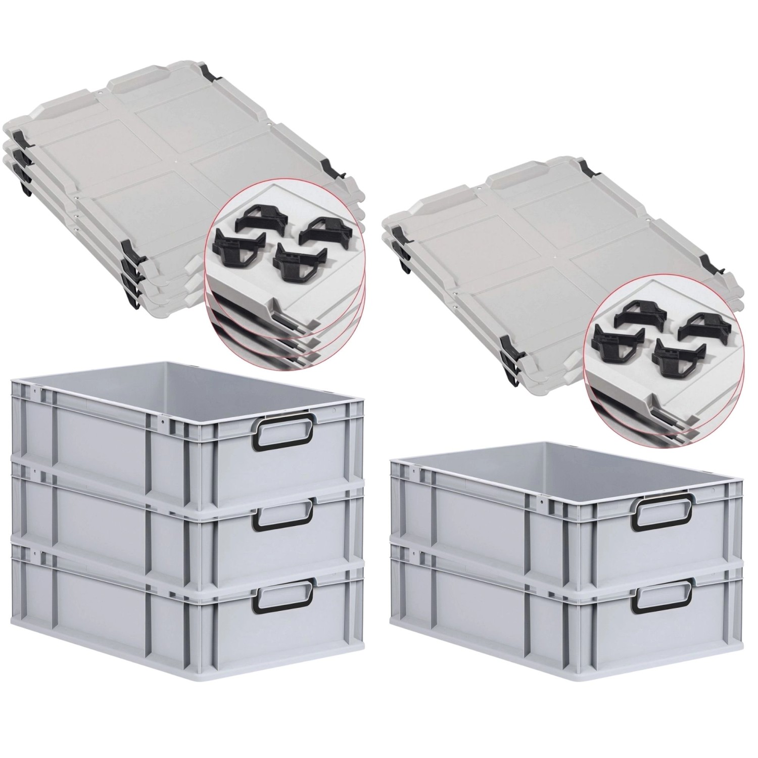 PROREGAL SuperSparSet 5x Eurobox Nextgen Color Mit Auflagedeckel HxBxT 17x4 günstig online kaufen