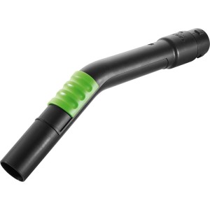 Festool Handrohr D36 HR-K AS, schwarz, gebogen mit grünem Luftregulierungsschieber und Bajonettverschluss für Absaugschlauch, 36 mm.