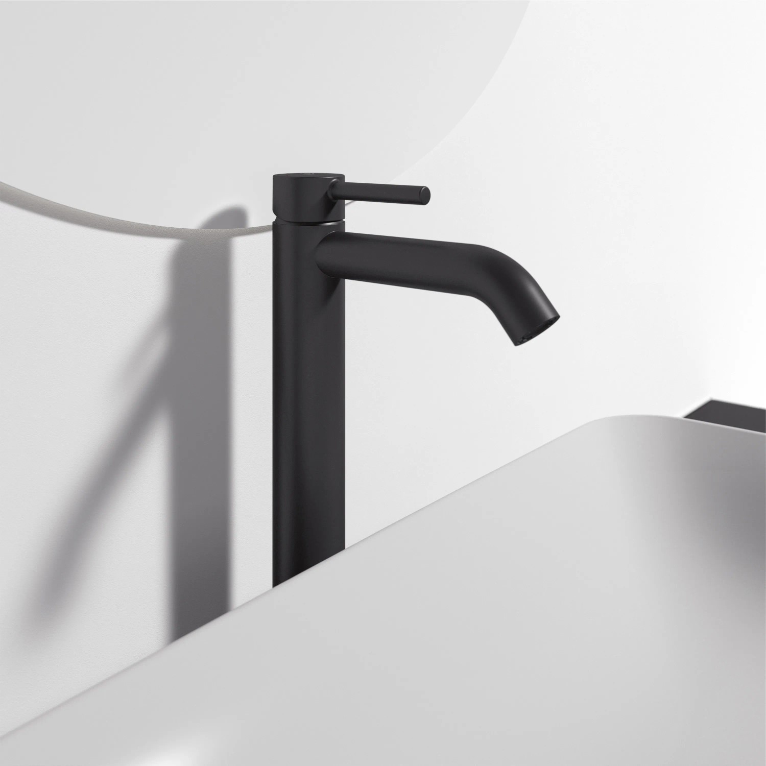 Ideal Standard Ceraline Waschtischarmatur in Schwarz mit Push-Open Ventil.