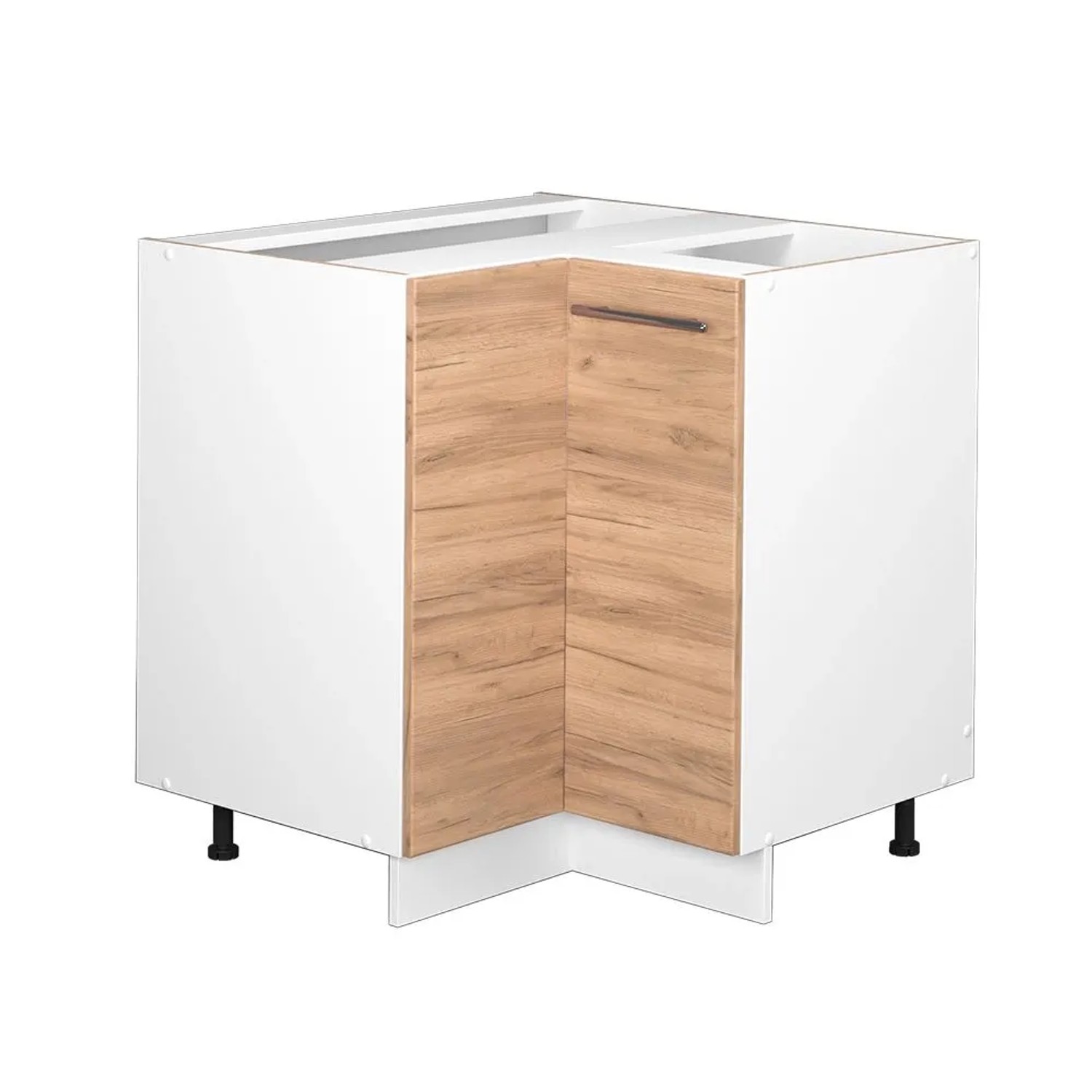 Vicco Eckunterschrank Fame-Line Goldkraft Eiche Weiß 81 cm ohne Arbeitsplatte