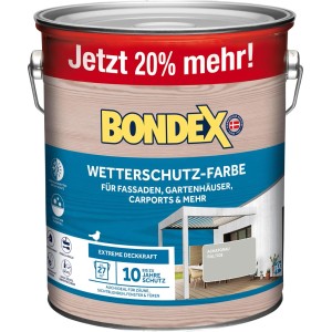 Dose Bondex Wetterschutz-Farbe Achatgrau RAL 7038, 3 Liter für Holz im Außenbereich.