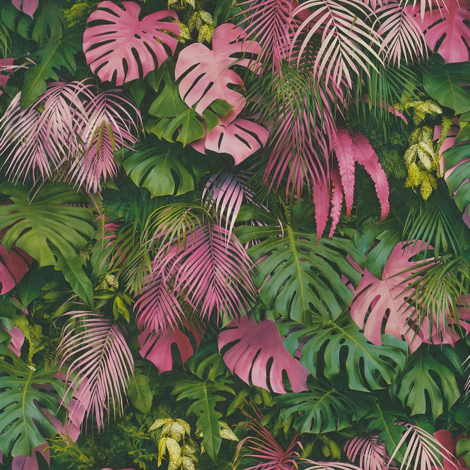 A.S. Création Vliestapete Greenery Dschungel Gelblätter Grün-Rosa