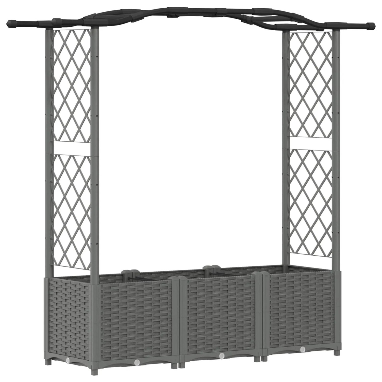 vidaXL Hochbeet mit Rankgitter und Dach Hellgrau 164 x 40 x 142 cm PP 42032579