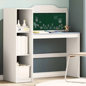 vidaXL Kreidetafel Schreibtisch Weiß und Grau 120 x 45 x 118,5 cm 42003033