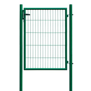 Grünes Einzeltor (175x100cm) für Einstabmattenzaun, Komplettset mit Pfosten und Schloss.
