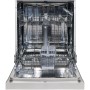 Offener Telefunken Geschirrspüler (60cm) in Silber mit 2 Spülkörben für 12 Maßgedecke.