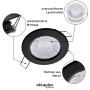 Oktaplex Sedan LED Einbaustrahler, 12er Set, schwarz, warmweiß, dimmbar. Deckenspot Details.