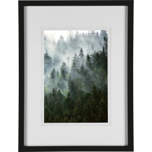 Schwarzer MDF-Bilderrahmen (30x40 cm) mit Passepartout, geeignet für Fotos und Kunstdrucke.