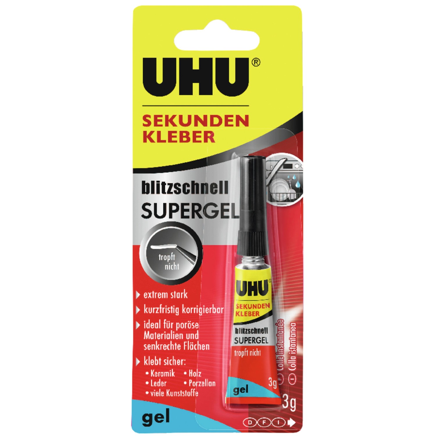 Uhu Sekundenkleber Blitzschnell Supergel 3 g günstig online kaufen