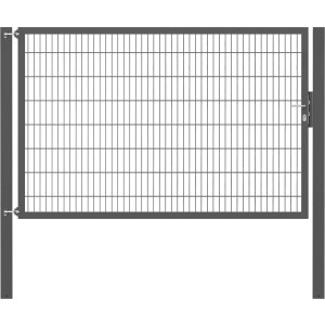 Anthrazitfarbenes Gartentor Flexo Plus mit Doppelstabmatte, 250x160 cm, inkl. Pfosten.