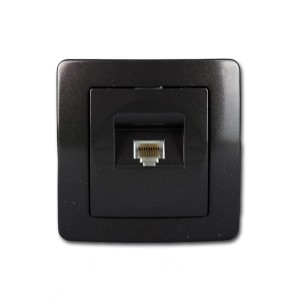 TEM EKONOMIK 1-Fach RJ45 Netzwerkdose Cat5e Anthrazit